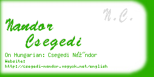 nandor csegedi business card